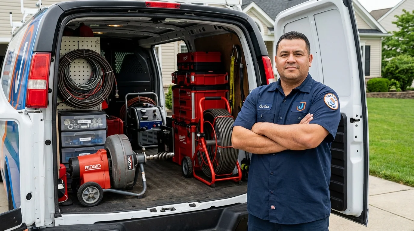 Professional drain cleaning equipment and Johns Plumbing LLC plumber in Amite