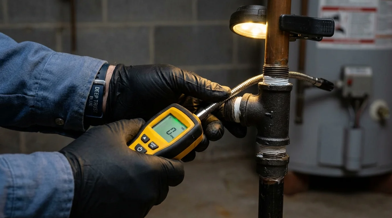 Gas leak detection with electronic sniffer by Johns Plumbing LLC in Amite