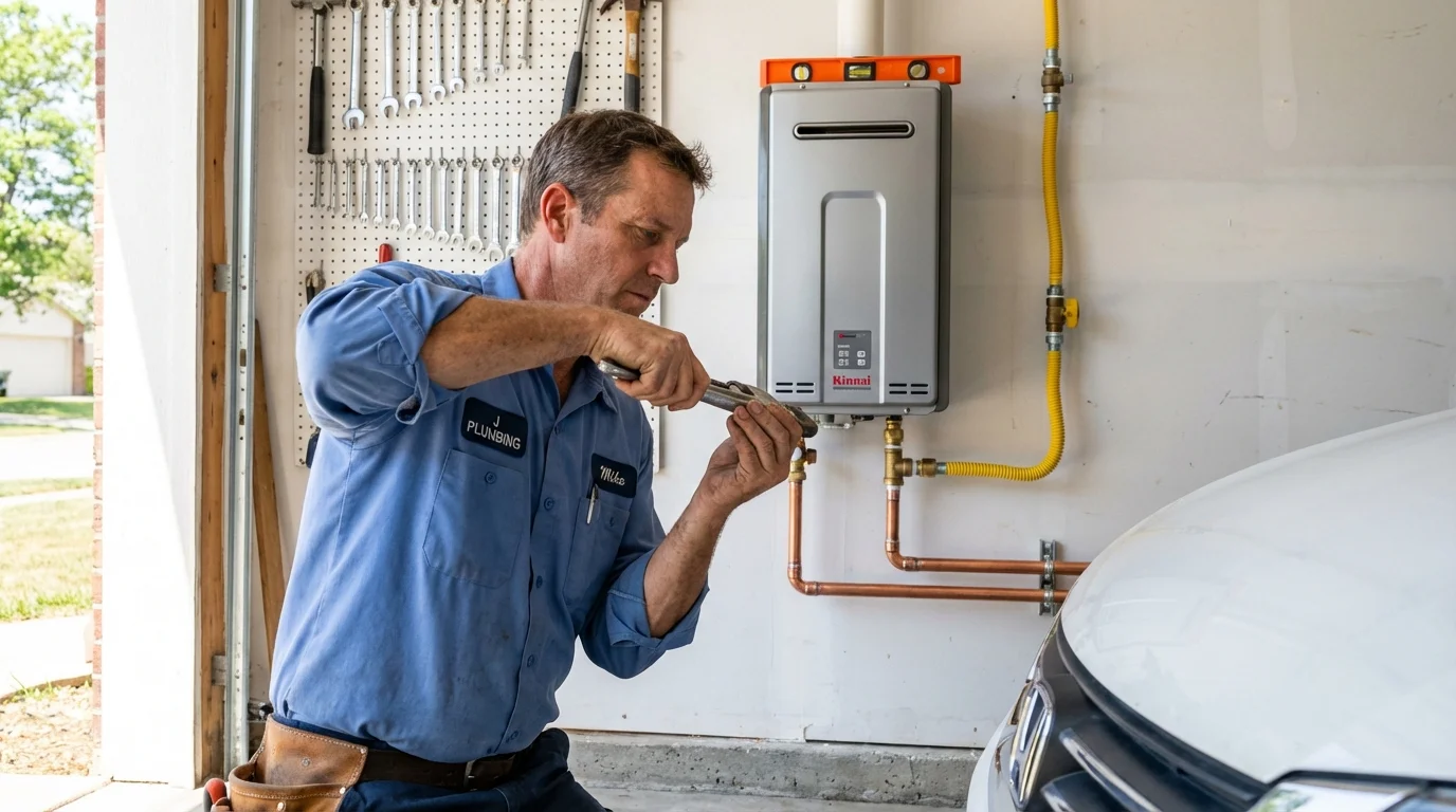 Tankless water heater installation by a Johns Plumbing LLC plumber in Amite